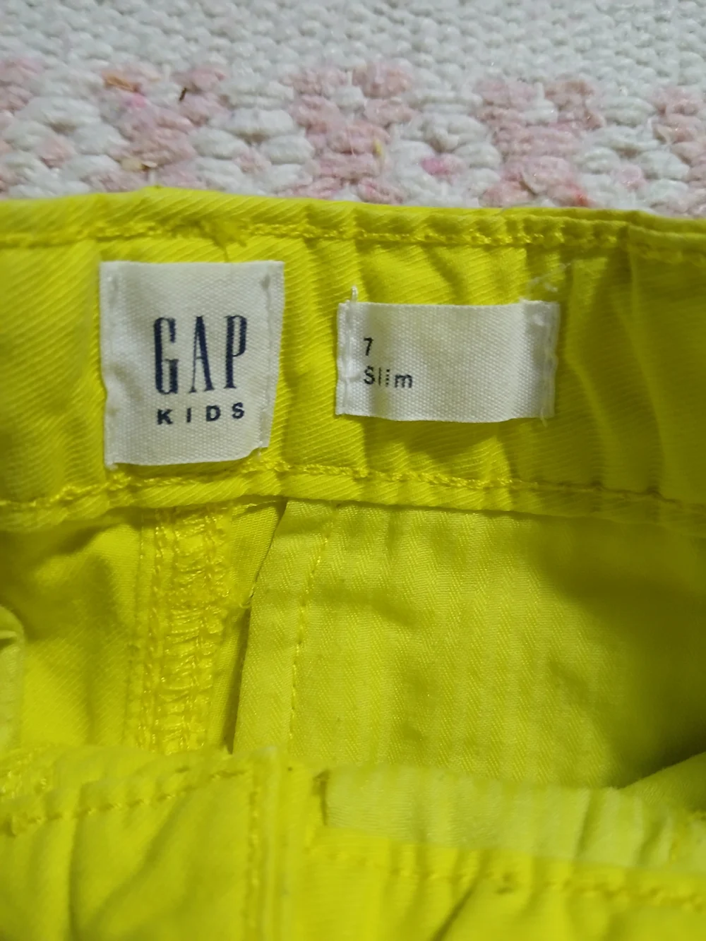 GAP KIDS Bright Yellow Cuffed Chino Shorts Girls‎ 7 Slim